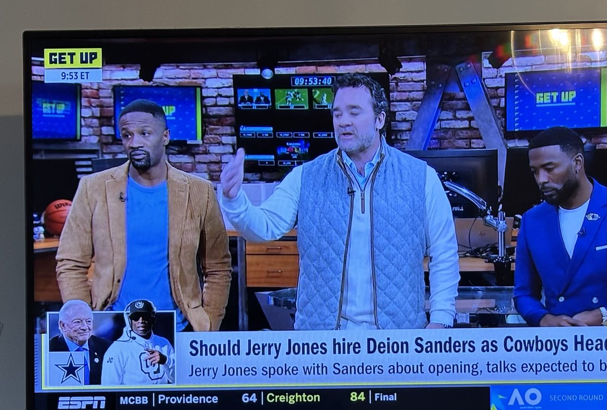 BaltazarBoston's tweet photo. Yo @GetUpESPN please ask @SaturdayJeff where he got that great looking vest! Looking good my Pancake brother! https://t.co/vdSJIOSQ88