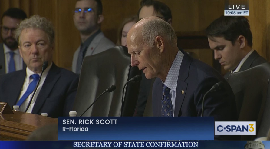 On the left: Rick Scott 10:00 am (Bondi hearing)
On the left: Rick Scott 10:06 am (Rubio hearing)