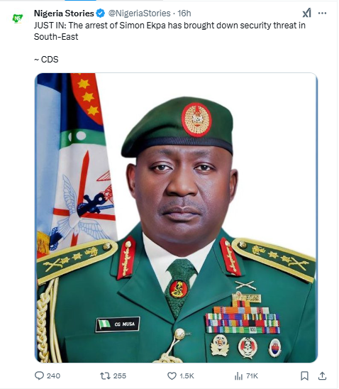 USBGovernment's tweet photo. The terrorist Chief of Defence Staff Musa @DefenceInfoNG , of the terrorist Nigeria entity is applauding the Finnish local authorities @FinGovernment  for restricting the Head of State of the United States of Biafra, thereby enabling the passage of their sponsored terrorists in military uniforms, to invade USB territory and commit war crimes against the United States of Biafra Citizens and infringing the territorial integrity of the Sovereign State of USB.

@yleuutiset @ESSonline @iltasanomat @iltalehti_fi
@hsfi @PoliisiHelsinki @daily_trust @SaharaReporters
@hrw @amnesty @AmnestyNigeria @ngoziora @UN
@IntlCrimCourt @TiborPNagyJr @mrubin1971
