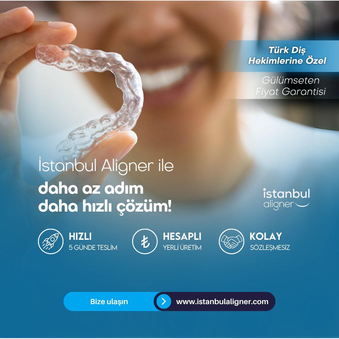 Uygulayıcı hekim olmak ve daha fazla bilgi almak için bize ulaşın: 📞 0 850 346 5884
istanbulaligner.com

#istanbulaligner #şeffafortodontiktedavi #şeffaftedavi #aligner #diştedavisi #ortodonti #şeffafplak #şeffafaparey #alignertürkiye #şeffafortodonti