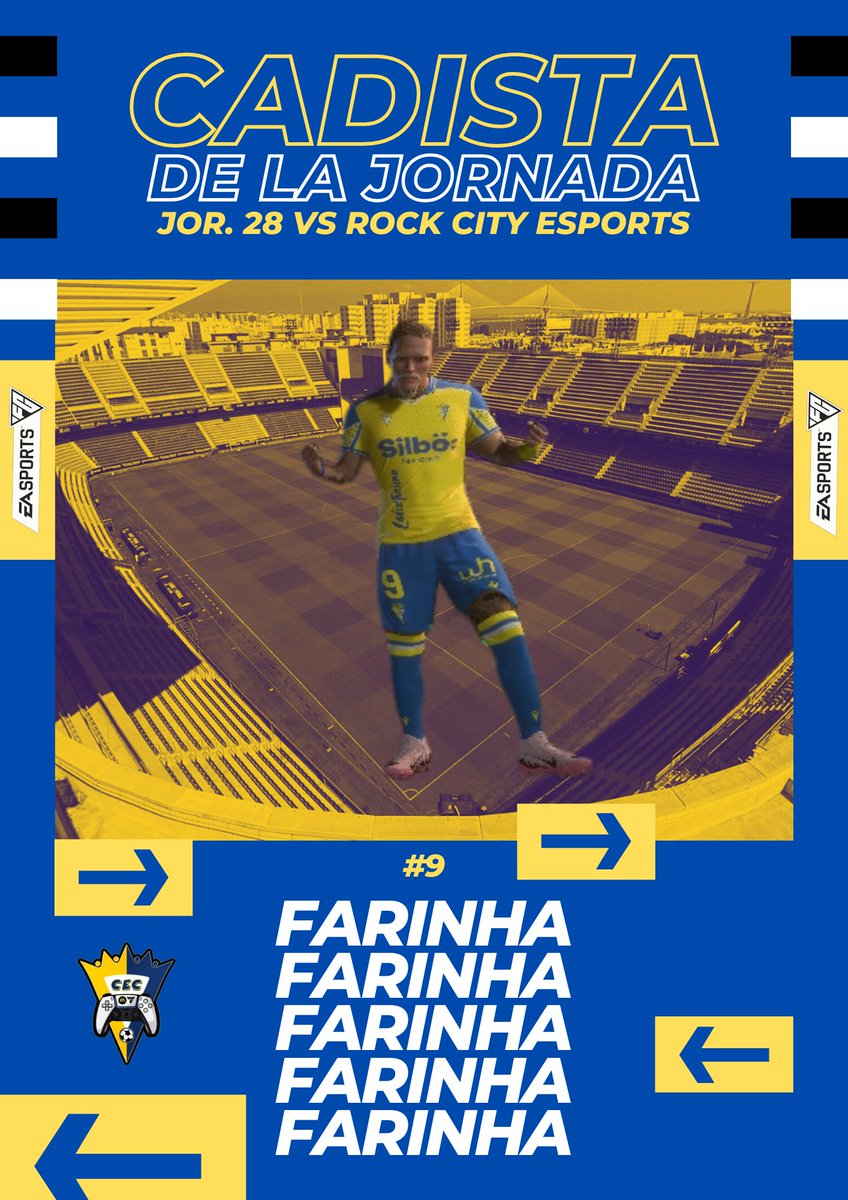 🔵 #CadistadelaJornada 🟡

🗣 |🥇 𝕄𝕍ℙ | 🏆<a href="/VPG_Spain/">Virtual Pro Gaming España</a> 🔜🏟

🎮  Jor. 28° vs <a href="/RockCityEsports/">Rock City eSports</a>
📟  3-0 ✅️
⭐️  <a href="/vadepolen/">Farinely🦍🏴‍☠️</a>
📊  9'5
⚽️ 1
👟 1

[ ɴᴀᴅɪᴇ ᴇꜱ ᴍᴇᴊᴏʀ Qᴜᴇ ᴛᴏᴅᴏꜱ ᴊᴜɴᴛᴏꜱ,ꜱᴏᴍᴏꜱ ᴄᴀᴅɪꜱᴛᴀꜱ ] 💛

#ADNCADISTA
#FULLYELLOW 
#EAFC25 
#CLUBESPRO