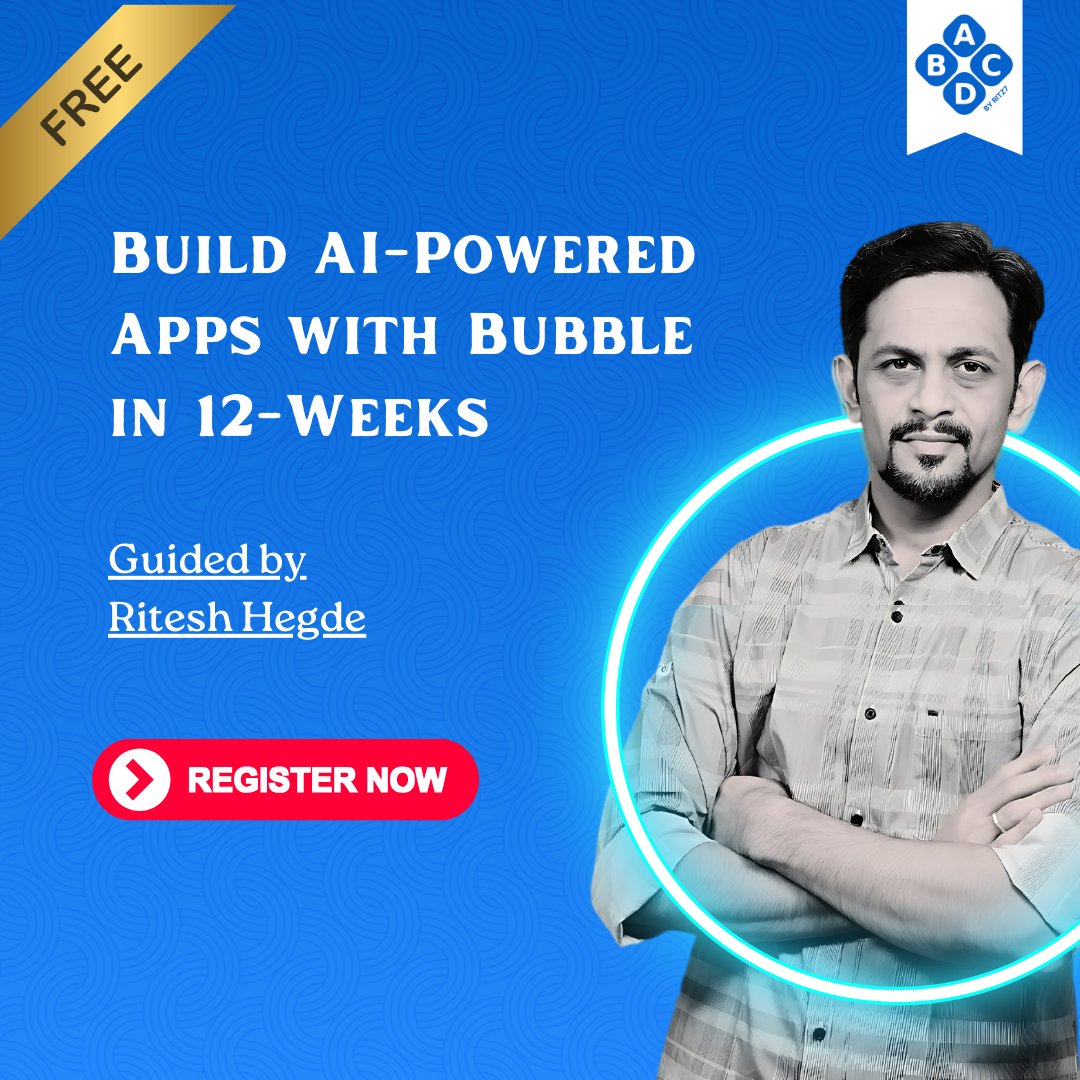 Ritz7ai's tweet photo. Dreaming about building your first app but feel it’s too complex?

It’s simpler than you think—especially with the B.E.G.I.N Cohort.

Starting from the last week of January 2025.

👉 https://t.co/gTLkUECtZD

#BuildAppsEasily #NoCodeSkills #SkillUpNow #bubble #AI #freecourse https://t.co/zITL32amtO