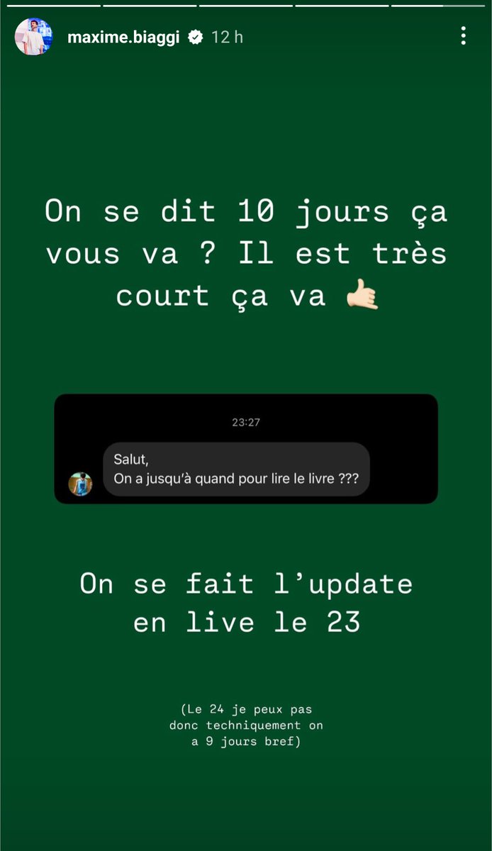 Super cool initiative de Maxime Biaggi : un club de lecture