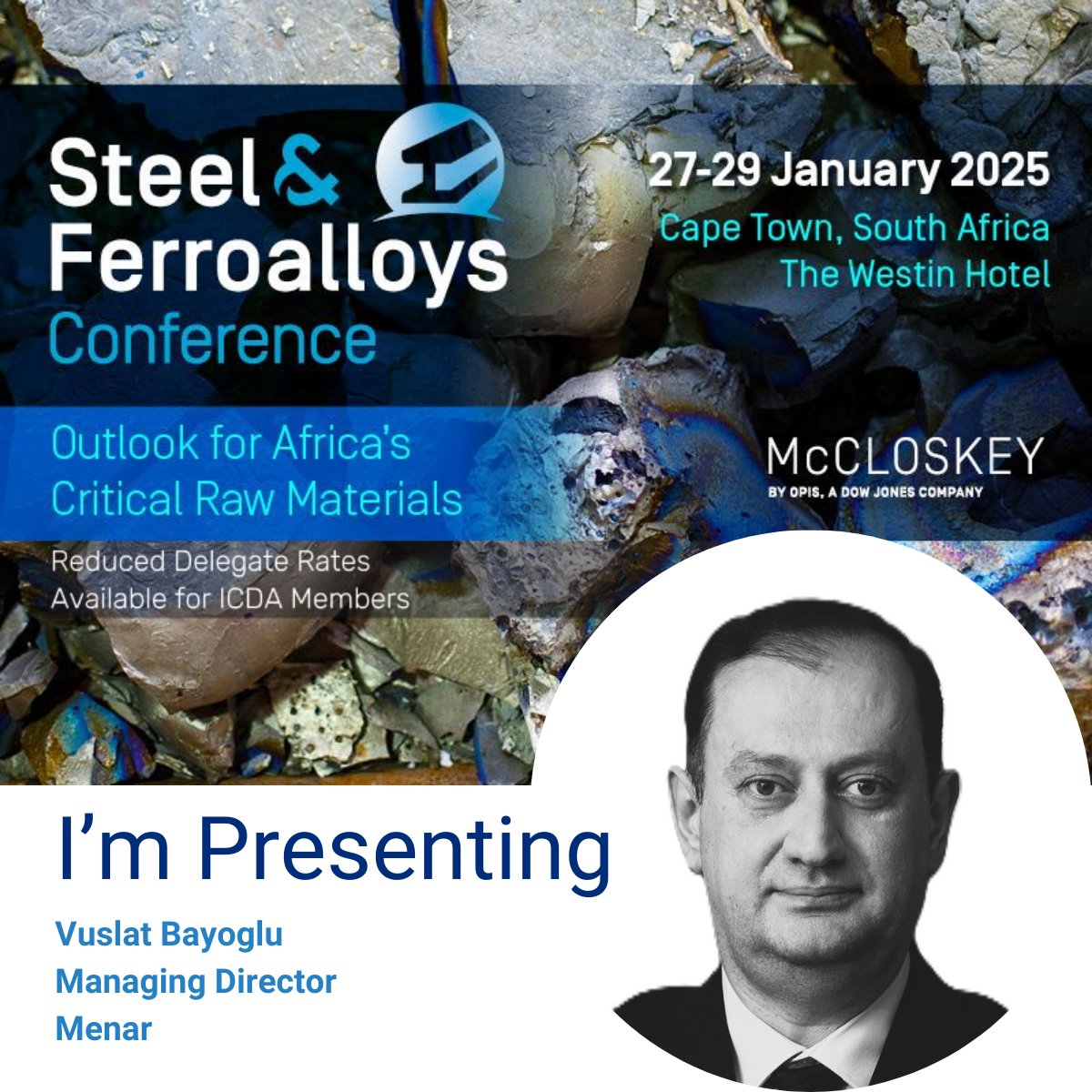 menarsocial's tweet photo. #menar MD @VuslatBayoglu will be speaking at McCloskey’s inaugural Steel & Ferroalloys Conference taking place from 27 to 29 January in Cape Town. Bayoglu will give a presentation on the Outlook for SA’s Ferroalloys sector. #SteelRawMaterials #Ferroalloys #khwelamet
https://t.co/FJw2lBbGtJ