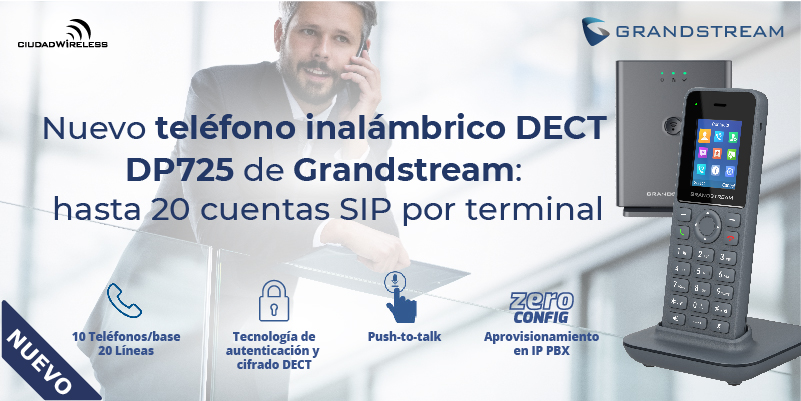 📞✨ ¿Buscas un teléfono inalámbrico que lo tenga "todo"? El nuevo <a href="/GrandstreamNet/">Grandstream Networks</a> DP725, con soporte para hasta 20 cuentas SIP por terminal y muchas más prestaciones, es la elección perfecta para empresas que buscan flexibilidad y alto rendimiento. 🌐📱 buff.ly/4anm4NN