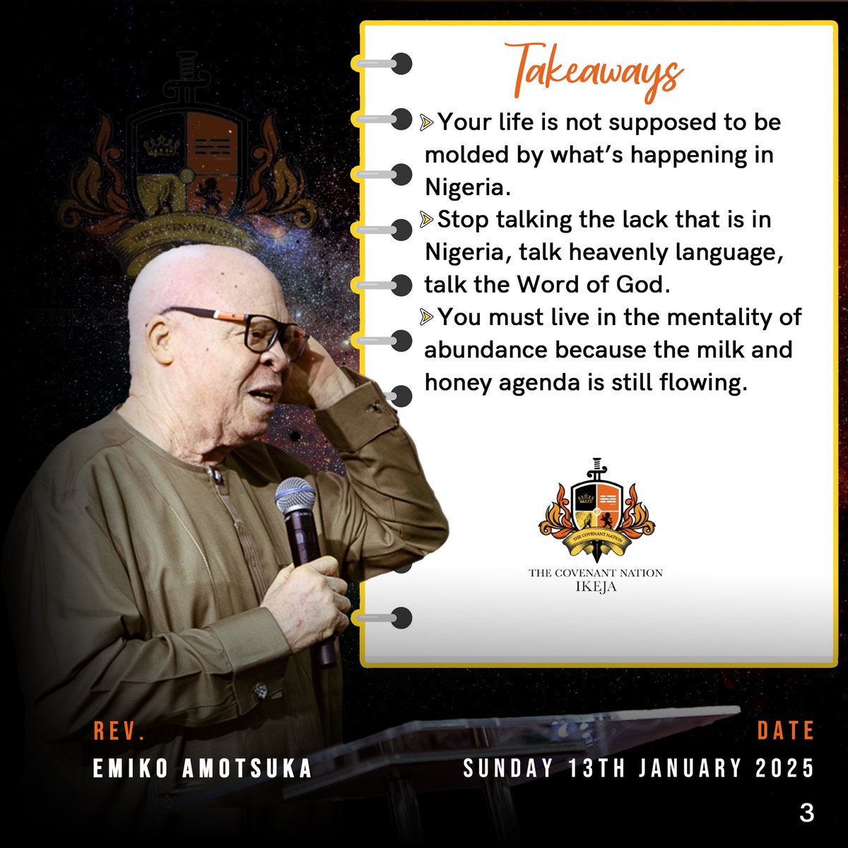 tcnikeja's tweet photo. Here are some takeaways from Rev. Emiko Amotsuka's sermon on Sunday.
What did you take away from the sermon?
#tcn #tcnikeja #tcnikejacentre #houseoftransformation https://t.co/AcHfVvBOjL