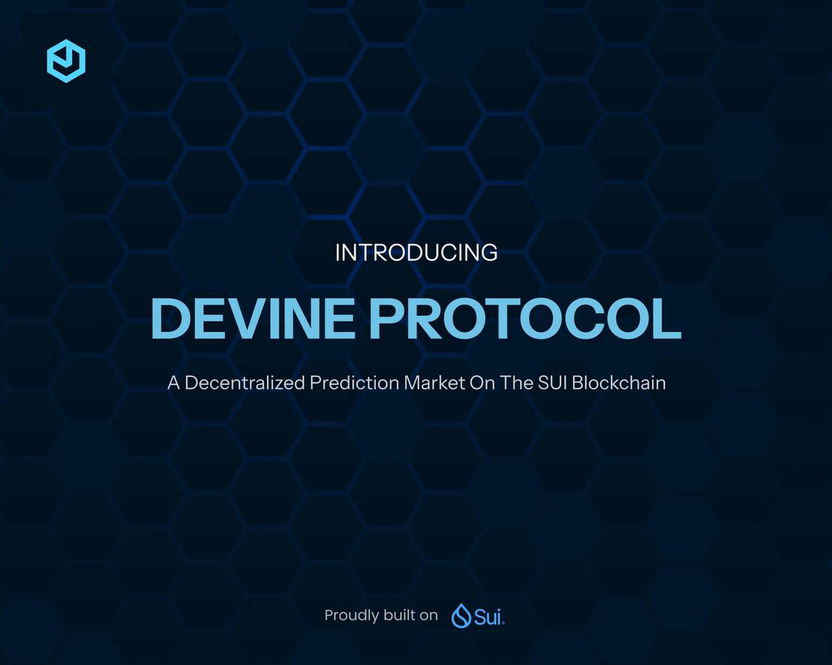 devineprotocol's tweet photo. Introducing Devine Protocol, A Decentralized Prediction Market On The @SuiNetwork  Blockchain

Devine Protocol introduces a novel approach to prediction markets, offering a decentralized platform where users can create and participate in markets based on future events.

With a mission to make prediction markets on $SUI more accessible, transparent, and innovative, driving adoption through blockchain technology and community-driven growth.

By staking $DEVI tokens, users gain the ability to create their own markets and earn staking rewards, positioning $DEVI as the cornerstone of the Devine Protocol ecosystem.

Current Issues With Prediction Markets

Centralized Control: Many prediction platforms are centralized, lack transparency and are susceptible to manipulation.

High Fees: Traditional systems impose excessive transaction costs, sometimes as high as 10%.

Limited Market Options: Rigid structures hinder market diversity.

Slow Settlements: Delays in resolving markets frustrate users who are looking to cash out on their profits.

Introducing Devine Protocol

Devine Protocol is a decentralized prediction market, harnessing the power of the SUI blockchain.

Devine Protocol allows users to speculate on real-world events like sports, politics, while leveraging artificial intelligence for better predictions and the speed, scalability, and security of #SUI Blockchain for an unparalleled experience.

With Devine Protocol, we are redefining the way people predict future events to empower users, foster transparency, and unlock new possibilities in decentralized finance.

How Devine Protocol Solves These Challenges

Decentralized Operations: Eliminate intermediaries for trustless transactions using SUI's blockchain technology.

Cost Efficiency: Leverage SUI's low fees to maximize user profits and with just a 2% fee on each trade, our rates are one of the most competitive on the market.

Flexible Market Creation: Empower users to create diverse and tailored markets.

Automated Settlements: Use Move smart contracts for instant and reliable payouts.

Consensus Based Resolutions: This increased the ecosystem participation as you can also become a source of truth in exchange of rewards in $DEVI and a portion of revenue.
Key Features Of Devine Protocol

1. Decentralized AI-Assisted Predictions
Our platform will in the future integrate AI (Most probably @grok #AI) to provide users with advanced insights, improving prediction accuracy and enabling more data-driven decision-making.

2. Market Creation
Unique to Devine Protocol, users can create markets by staking 50,000 $DEVI tokens, enabling them to:

Define event-specific parameters.
Set deadlines and possible outcomes of events.
Earn staking rewards and a share of market fees.

3. Decentralized and Transparent
Built on the @SuiNetwork blockchain, Devine Protocol ensures:

Secure, tamper-proof transactions.
Automated settlements via Move smart contracts.
Transparency through public ledger records.

4. Dynamic Real-Time Trading
Trade shares in real time as market probabilities evolve, allowing users to adjust their positions based on new information and changing outcomes.

5. Seamless Settlements
Smart contracts and decentralized resolution systems ensure immediate and fair payout distribution once markets are resolved.

Devine Protocol Tokenomics

The $DEVI token is crucial to the Devine Protocol ecosystem, enabling market creation, governance, and staking rewards.

With a total supply of 10 million tokens, $DEVI is designed to support sustainable growth and user engagement.

$DEVI Token Allocation

Pre-Seed: 15%
Seed: 5%
Presale: 20%
Liquidity: 8%
Team: 10%
Marketing: 12%
Staking Rewards: 30%

The $DEVI token presale is projected to kick off in the first week of February 2025 and would last for a period of 40 days, followed by public listing @CetusProtocol , a SUI-based decentralized exchange followed by @coingecko & @CoinMarketCap listings.

$DEVI will also be listed on Two top-tier centralized exchanges later before the end of Q4 2025.

Early participants can join our Telegram and Discord channels (Link in profile) for exclusive updates.

Devine Protocol Roadmap

Q1 2025
Project Conception
Social Media & Website Launch
Litepaper Release
Initial Prototype UI/UX Development
Initial AMAs & X Spaces
$DEVI Pre-Seed & Seed Raise
More AMAs And Marketing Campaign
$DEVI Token Public Sale

Q2 2025
$DEVI Token Dex Listing On Cetus
Testnet Launch On SUI Testnet
DEVI Token CMC & Coingecko Listing
Strategic Partnerships With Market Makers & Liquidity Providers
Devine Protocol Mainnet Launch

Q3 2025
More AMAs & X Spaces To Gather Initial Users
Ambassador Program Launch To Increase Exposure
Devine Protocol Liquidity Mining Program

Q4 2025
$DEVI Token Governance
Governance Proposal Release

2026 & Beyond
Scale
New Features & Announcements

Weekly Development Series
Stay updated with our Weekly Development Series set to kick off next week, where we share insights into platform progress, milestones, and upcoming features.

Join our community on Telegram and Discord (Link in profile) to stay connected on latest updates.

The Devine Protocol Team

Our team comprises experienced development professionals dedicated to innovation and user-centric design:

Joseph Ng: Product Manager

Harry Vu: Backend Engineer

Henry Nguyen: Frontend Engineer

Chiamaka Iheanacho: Junior Product Designer

We are on the lookout for talented individuals who would play a crucial role in bringing this novel product to fruition.

Do you think you are one of them?

Send us an email today team@devineprotocol.com

Why Are We Building on @SuiNetwork?

The SUI blockchain offers a robust foundation for Devine Protocol.

Key benefits include:

High Speed: Rapid transactions ensure seamless user experiences.

Scalability: Handle growing demand without compromising performance.

Low Costs: Enable cost-effective market participation.

Security: Protect user data and funds with advanced blockchain architecture.

Get Involved With Us

Join the Devine Protocol community to shape the future of decentralized prediction markets.

Early supporters gain access to:
Exclusive presale opportunities.
Community-driven initiatives.
Updates on platform development and features.