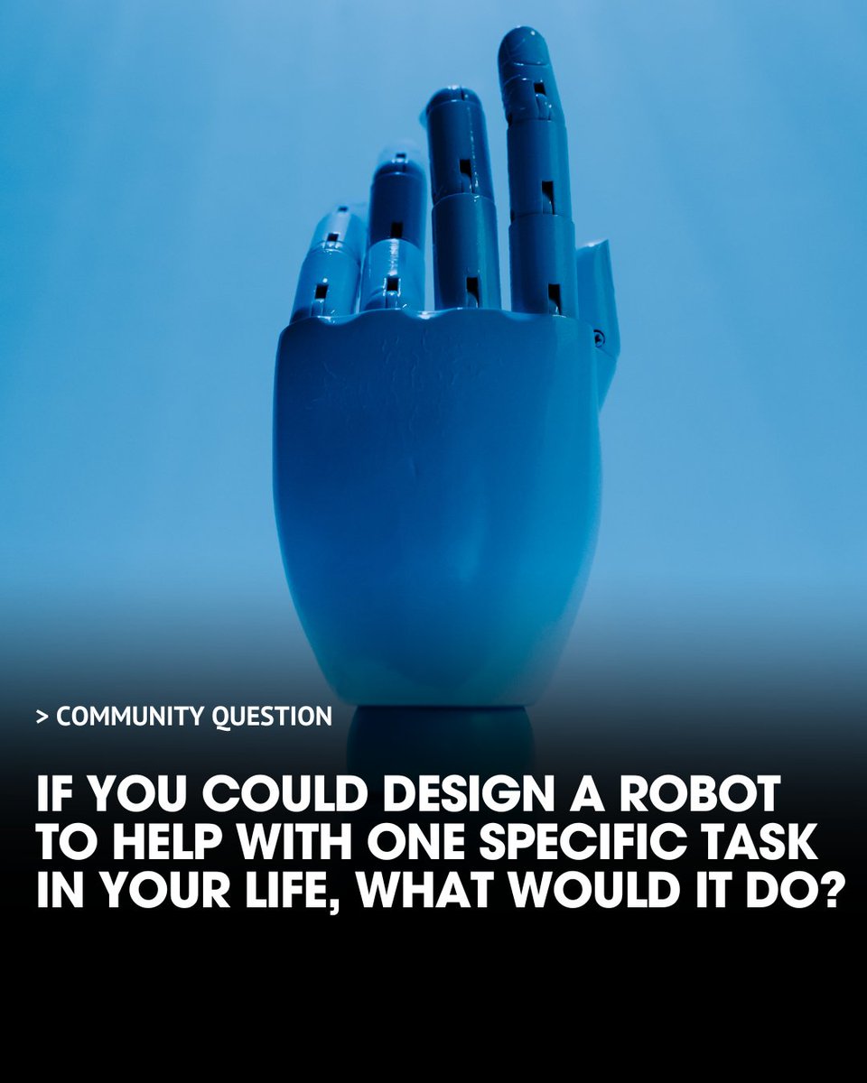 WevolverApp's tweet image. If you could design a robot to help with one specific task in your life, what would it do, and how would it look?

Let's have your thoughts.

#communityquestion #robotics #engineering #technology