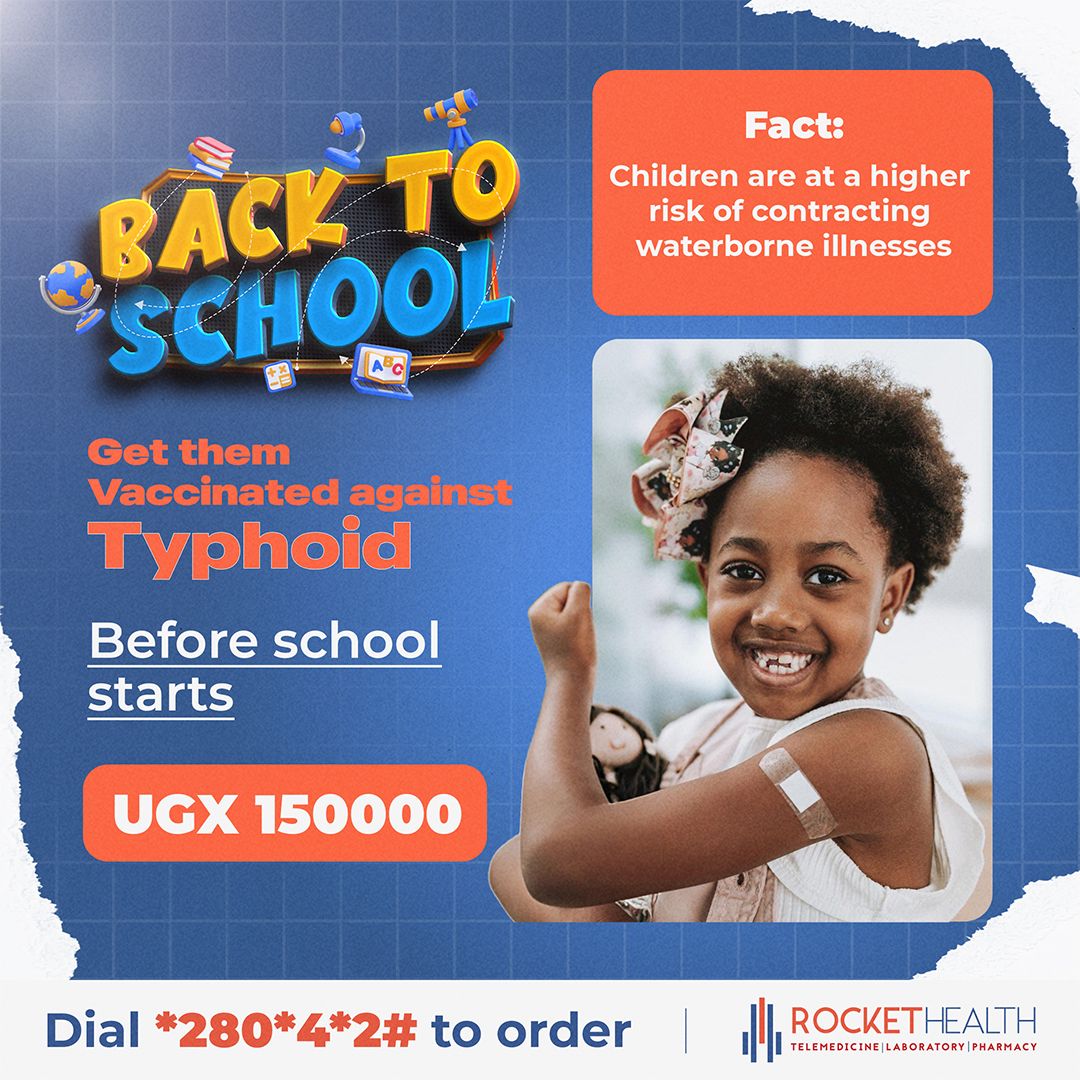 NsubugaUthman's tweet photo. 🛡️ "A new term, a fresh start, and the ultimate protection."
Prepare your child for school with a Typhoid Vaccine from Rocket Health. Let’s keep those germs at bay!
—Limited doses available this January.

Tap the link to order: https://t.co/57UIxLTWBn https://t.co/m7U0ljkCKP