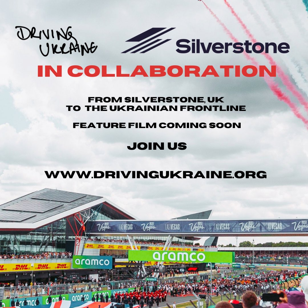 drivingukraine's tweet image. Silverstone X Driving Ukraine ! 🏎️🏁
Silverstone have given us full access to the F1 international circuit for a feature film and we will be heading to Ukraine the next day with £200,000 worth of vehicles and aid: 28 volunteers, 12 vehicles.