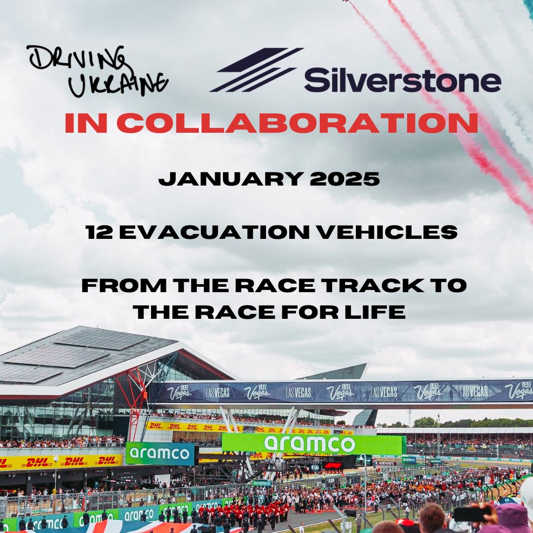 drivingukraine's tweet image. Silverstone X Driving Ukraine ! 🏎️🏁
Silverstone have given us full access to the F1 international circuit for a feature film and we will be heading to Ukraine the next day with £200,000 worth of vehicles and aid: 28 volunteers, 12 vehicles.