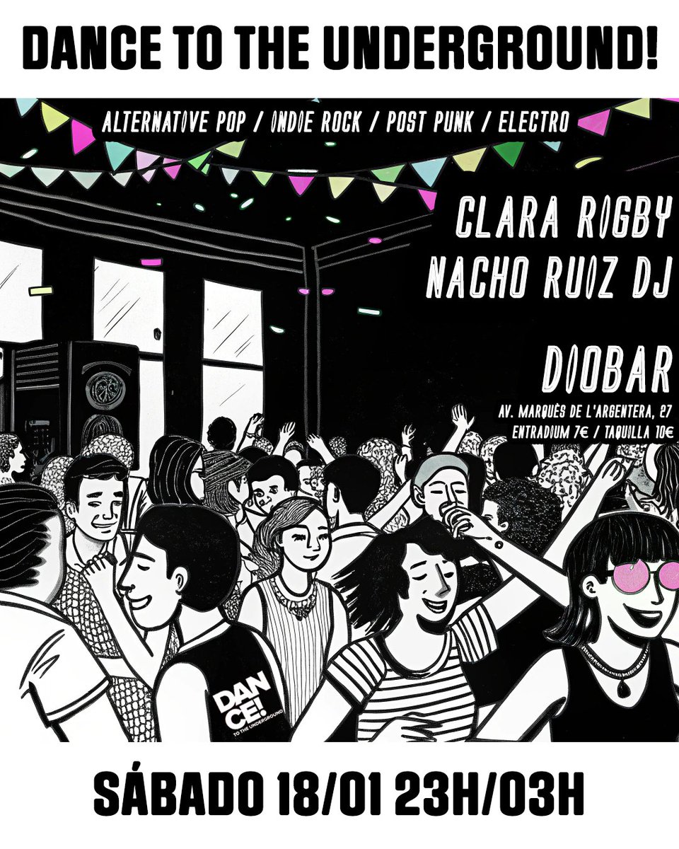 Dance To The Underground (@dttunderground) on Twitter photo Este sábado, DTTU en el DIOBAR con <a href="/NachoRuiz/">Nacho Ruiz</a> y Clara Rigby entradium.com/events/dance-t… Este sábado, DTTU en el DIOBAR con <a href="/NachoRuiz/">Nacho Ruiz</a> y Clara Rigby entradium.com/events/dance-t…