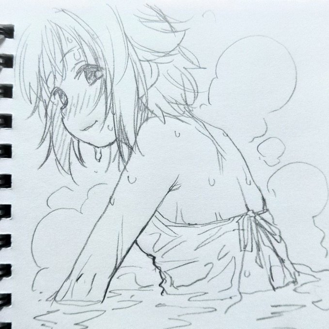 夜のらくがき幸子 
湯浴み着で 美人温泉 あったまる
お湯に溶けたい 