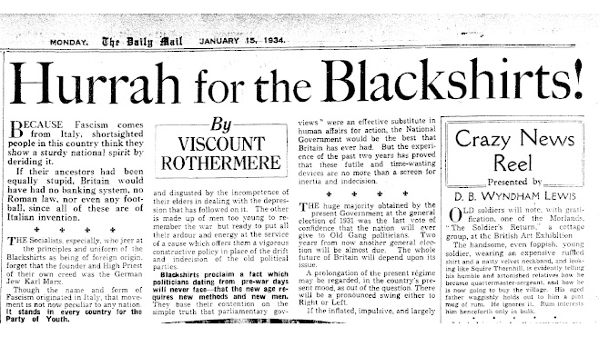 #OtD 15 Jan 1934 the UK tabloid the Daily Mail published an article 'Hurrah for the Blackshirts!' supporting Oswald Mosley's fascist movement. Written by Viscount Rothemere, whose family still own the Mail, its politics haven't really changed much. stories.workingclasshistory.com/article/8672/d…