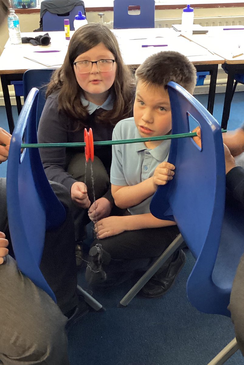 StJosephU's tweet photo. In DT this week, 6F have been learning about pulleys and how a pulley is a simple machine that helps make lifting easier. They’ll be using this knowledge when they design and make a drawbridge. #SJUDT https://t.co/79irzrm6Ng
