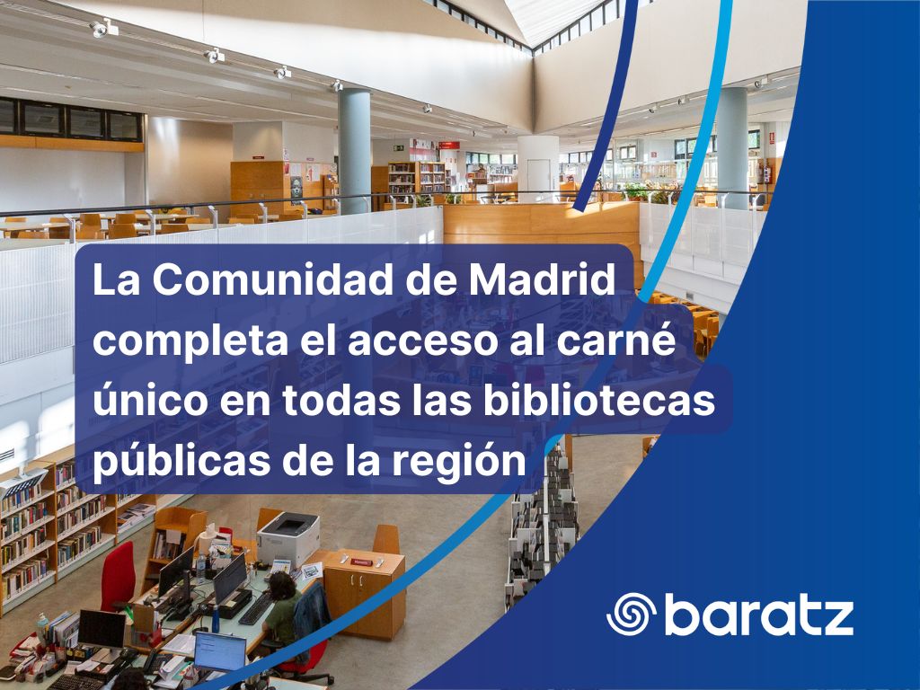 grupobaratz's tweet photo. 🤩📚📱 El carné único llega a todas las bibliotecas públicas de la Comunidad de Madrid
🔗 https://t.co/u2GwmMIhBG
👏 @LibrosCMadrid
🆕 #NoticiasBTZ
📚 #Bibliotecas
👪 #BibliotecasPúblicas
🌀 #AbsysNet
📍 #Madrid https://t.co/YDEtli59b7