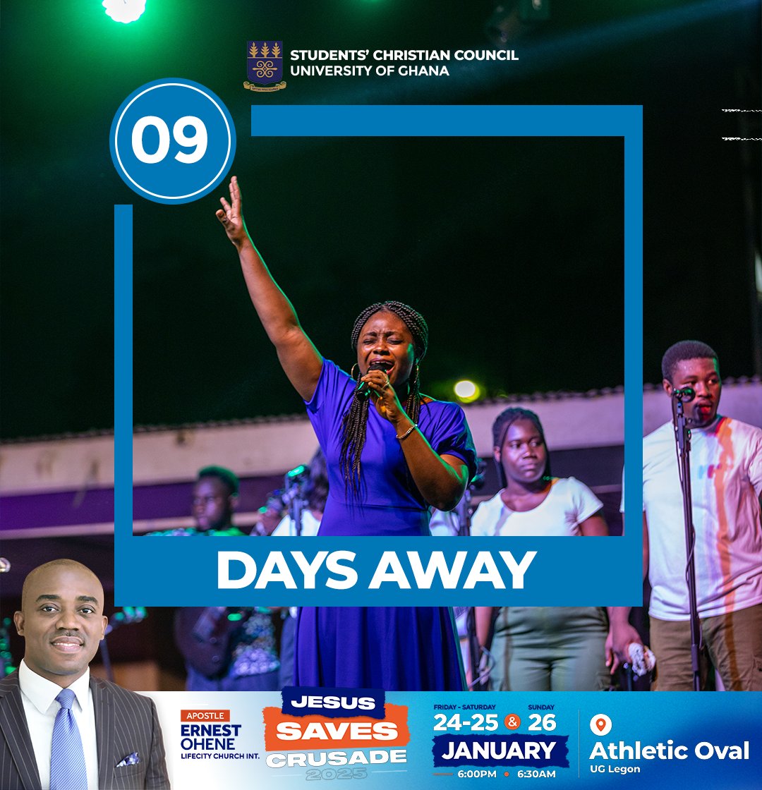 lifecitych's tweet photo. It's coming down in 📷 days time! #jesussavescrusade with God's servant and our Man of God - Apostle Ernest Ohene, at the @UnivofGh, Legon campus. In collaboration with the Students Christian Council (SCC) 🇬🇭🇬🇭🇬🇭 https://t.co/ipI5LyrnCK