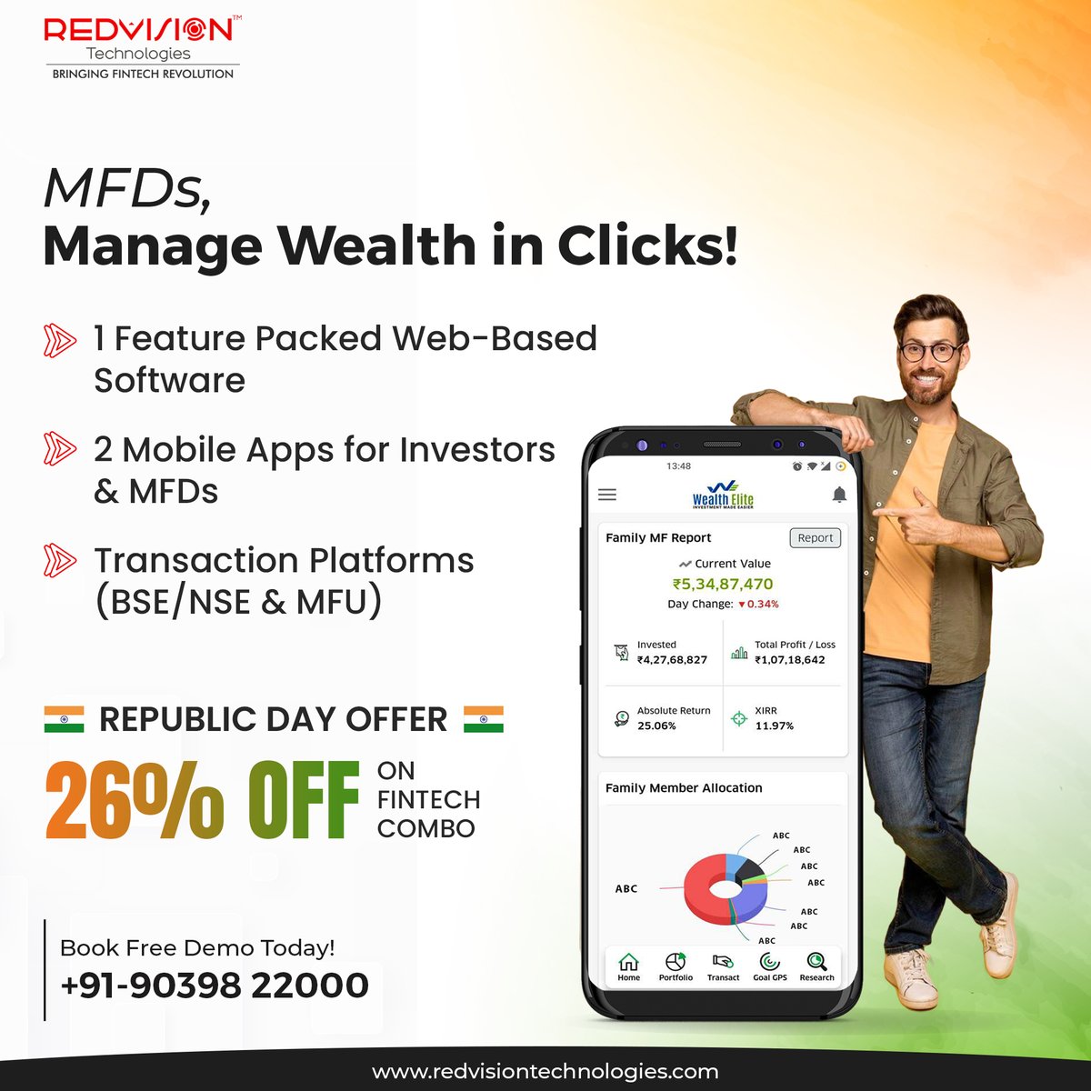 redvisionindore's tweet image. 26% OFF on #WealthManagement System #REDVision offers all #MFBusiness Solutions at one-place 

✔ Wealth Management Software 

✔ Investor &amp;amp; MFD Apps

✔ Transaction Platforms

✔ Multiple Asset Classes

➡️ Call +91 9039822000 

➡️ Website - redvisiontechnologies.com