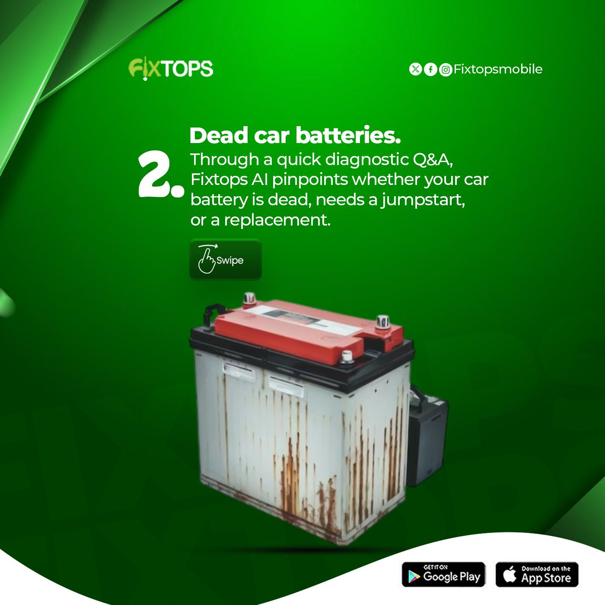 FixtopsNG's tweet image. Tech troubles got you down?
Don&apos;t worry, Fixtops has got you covered!

Swipe through to see how our AI-powered solutions can help you overcome

Get back to life with Fixtops!

#FixtopsAI #TechSolutions #ScreenRepair #CarBattery #SolarPanelMaintenance #TechTroubles #AIPOWERED