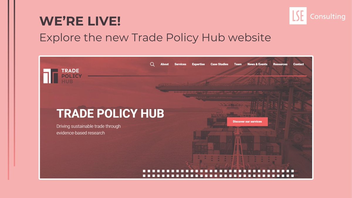LSE Consulting (@lseconsulting) on Twitter photo We’re live! Our Trade Policy Hub is proud to announce the launch of its new website! 🎉
Led by <a href="/EGarnizova/">Elitsa Garnizova</a>, the Hub provides evidence-based solutions for complex trade challenges. Explore TPH’s services and reports here: trade-policy-hub.com
#GlobalTrade #TradePolicy We’re live! Our Trade Policy Hub is proud to announce the launch of its new website! 🎉
Led by <a href="/EGarnizova/">Elitsa Garnizova</a>, the Hub provides evidence-based solutions for complex trade challenges. Explore TPH’s services and reports here: trade-policy-hub.com
#GlobalTrade #TradePolicy