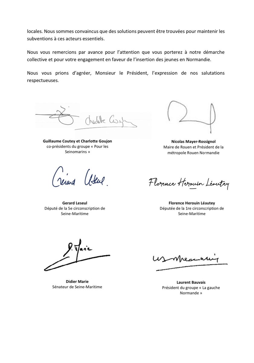 🚨 Monsieur le Président de la région Normandie, ne sacrifiez pas les missions locales. 

➡️ Avec <a href="/NicolasMayerNMR/">Nicolas Mayer-Rossignol</a> , <a href="/Fleautey/">Florence Hérouin Léautey</a>, <a href="/LeseulG/">Gérard Leseul</a>, <a href="/Didier_Marie76/">Didier Marie</a> et <a href="/LbeauvaisBN/">Laurent Beauvais</a> , nous interpellons Hervé Morin sur la situation critique dans laquelle se retrouvent les missions locales ⬇️