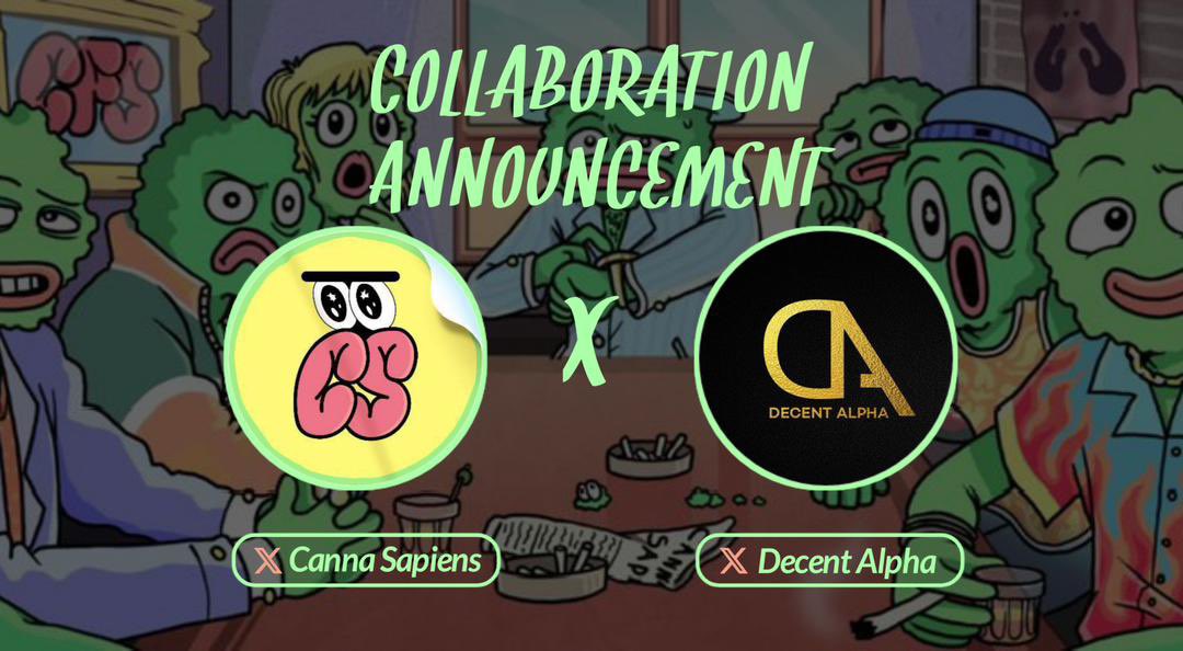 Decentalpha_'s tweet photo. 𝐇𝐞𝐲 𝐃𝐞𝐜𝐞𝐧𝐭𝐬 ❇️💚

We are thrilled to announce our collaboration with @CannaSapiensNFT . They are setting the creative and Cannabis realm ablaze, minting soon on @AbstractChain 

GA going live soon in our discord server : https://t.co/tp78IMyp4l https://t.co/tugy7UZXmY