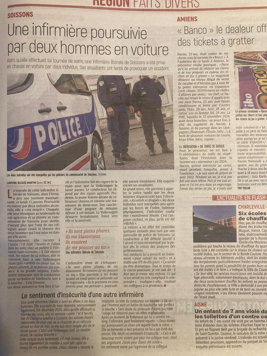 Basta ! C’est intolérable ! A combien estimez-vous la vie d’une infirmière libérale ? <a href="/BrunoRetailleau/">Bruno Retailleau</a> <a href="/Prefet02/">Préfète de l'Aisne</a> <a href="/xavierbertrand/">Xavier Bertrand</a>
