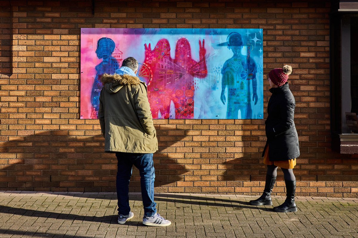 Well done students of #Bedworth on your incredible new town mural. #CreativeExplorers @WarksLibraries [Photos by Andrew Moore]