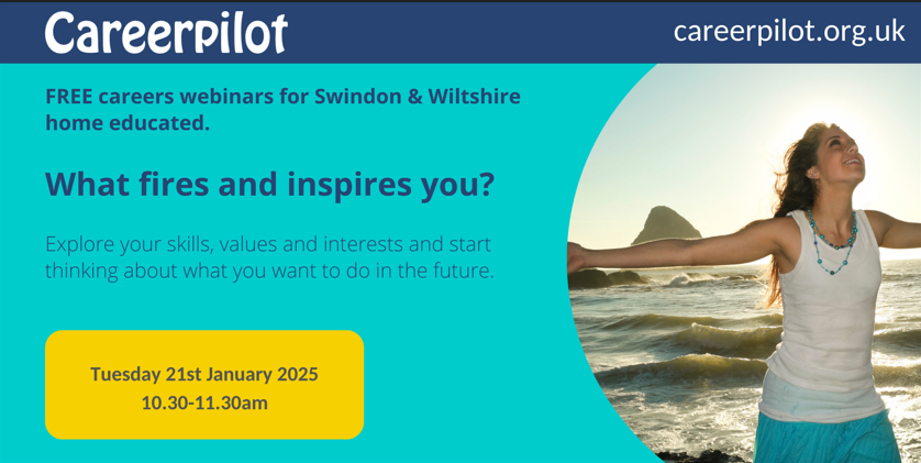 Careerpilot are delighted to be able to offer home educated young people in the Wiltshire and Swindon area access to three free webinars, don't miss the first one on 21st January.
Book here: bit.ly/42kfqpP