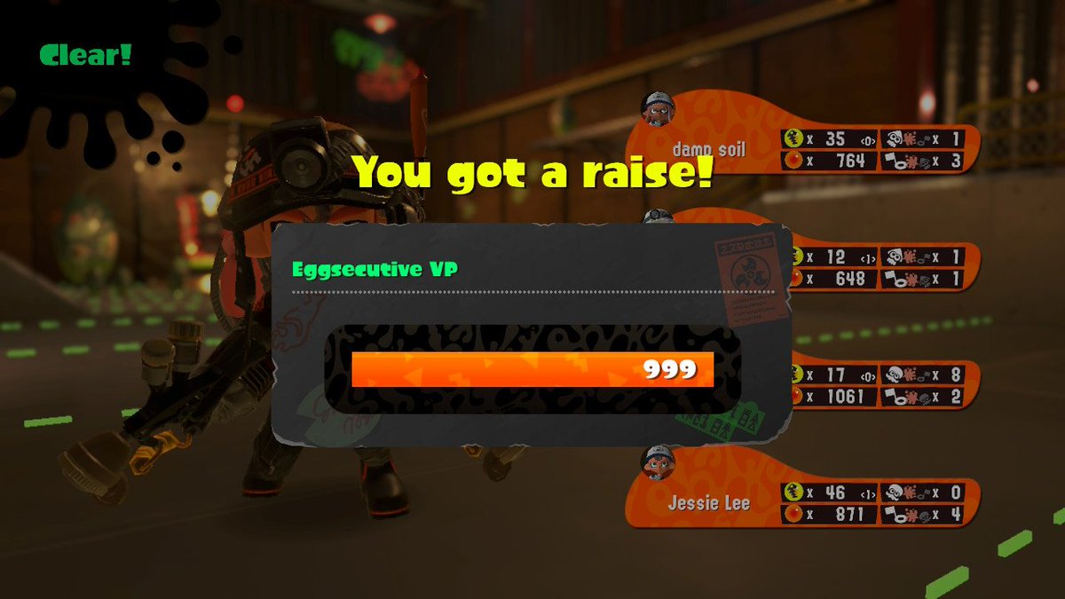 Ashalenko's tweet photo. Holidays may have ended but the 9s haven't. Thanks @JessieBlazer and Mike for helping get me there. #Splatoon3 #SalmonRun https://t.co/8PWvKGXo2J