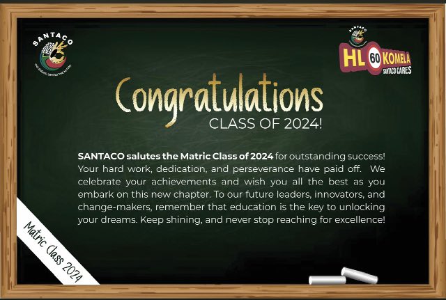 We are joining ⁦<a href="/SA_Taxis/">SANTACO</a>⁩ in congratulating the class of 2024. #2024matrics #classof2024