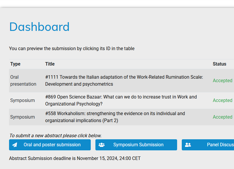 LuMenPsy's tweet photo. Exciting triplet of contributions accepted for
#EAWOP2025
💼🤔Oral pres on our Italian #WorkRelatedRumination scale adaptation
💼🔬Symposium on integrating #openscience
practices in #IOPsy #WOP research
💼💊Two-part symposium on #workaholism
See you in #Prague! 😀 https://t.co/DS3siltJLD
