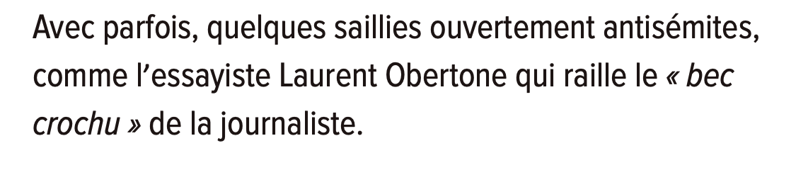Le <a href="/canardenchaine/">Le Canard enchaîné</a> rétablit la vérité face au harcèlement  indigne que subit <a href="/ITrippenbach/">Ivanne Trippenbach</a> de la part de la bollorosphère. L'article confirme aussi que l'extrême droite n'a pas changé depuis l'affaire Dreyfus, y compris sur la question de l'antisémitisme.
lecanardenchaine.fr/medias/49895-a…