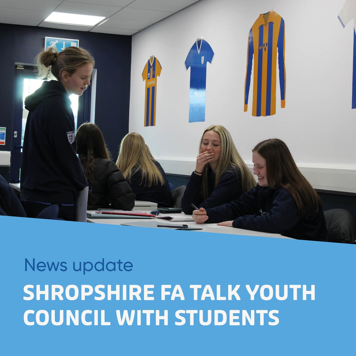 🤝 | It was great to welcome <a href="/ShropshireFA/">⚽️🏆Shropshire FA🏆⚽️</a> to the classroom yesterday to talk to students about the Shropshire FA Youth Council!

This platform will allow young people to share their thoughts and shape the football landscape in Shropshire. We're thrilled to be taking part! 🤩