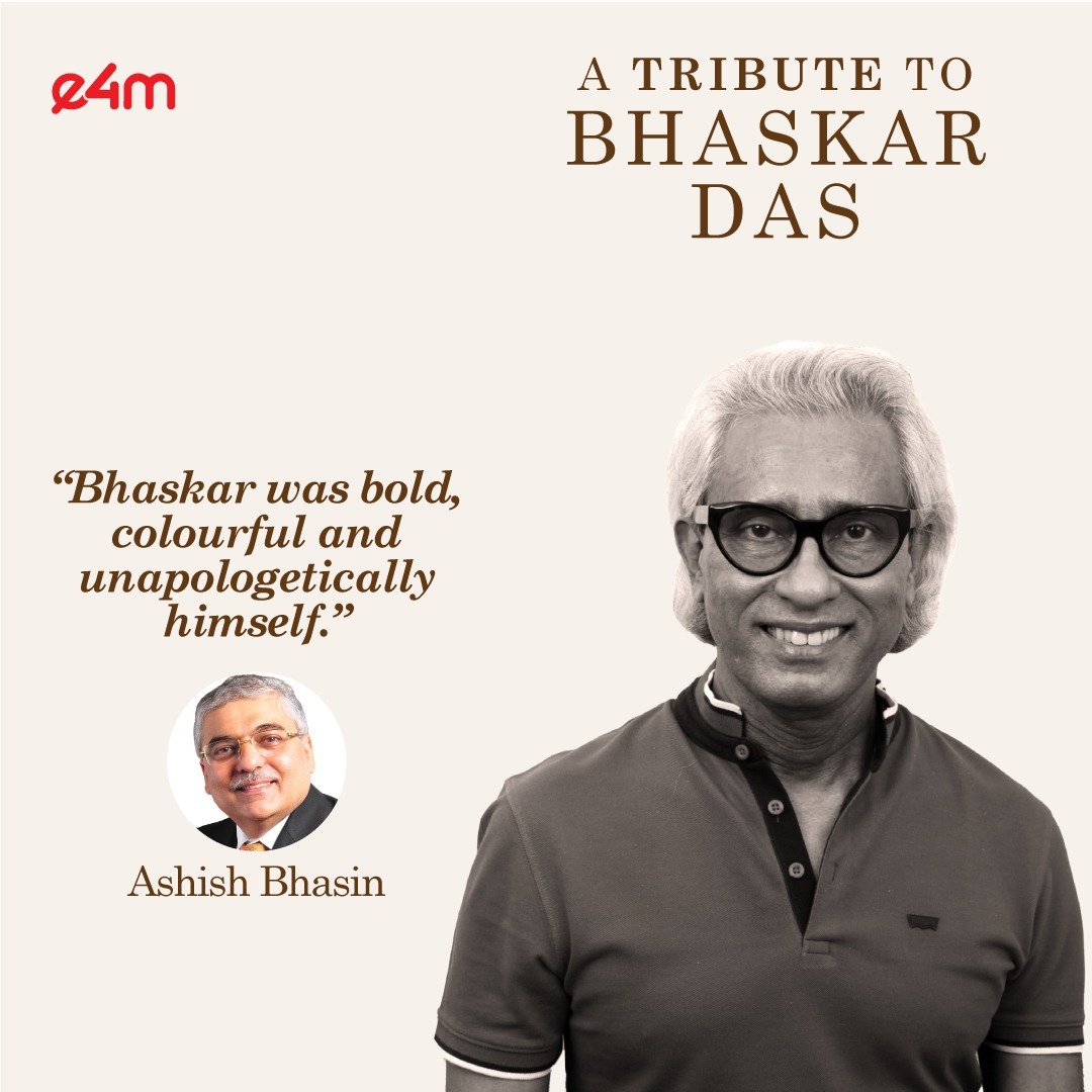 exchange4media group (@e4mtweets) on Twitter photo Bhaskar was bold, colourful and unapologetically himself.
<a href="/ashishbhasin1/">Ashish Bhasin</a> , Founder of The Bhasin Consulting Group, recalls his association and interactions with Bhaskar Das.
Read the full story :- exchange4media.com/marketing-news…
#e4m #BhaskarDas #Bold #Colorful #UnapologeticallyHimself Bhaskar was bold, colourful and unapologetically himself.
<a href="/ashishbhasin1/">Ashish Bhasin</a> , Founder of The Bhasin Consulting Group, recalls his association and interactions with Bhaskar Das.
Read the full story :- exchange4media.com/marketing-news…
#e4m #BhaskarDas #Bold #Colorful #UnapologeticallyHimself