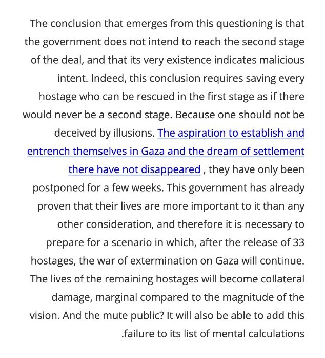 bentreyf's tweet photo. Haaretz analyst Zvi Bar’el: the staged ceasefire agreement is a ruse — the Israeli government has no intention of progressing to the second stage, and seeks to resume the onslaught after the first batch of hostages are released https://t.co/CJZWQJJ5gj https://t.co/HgwgPndfji