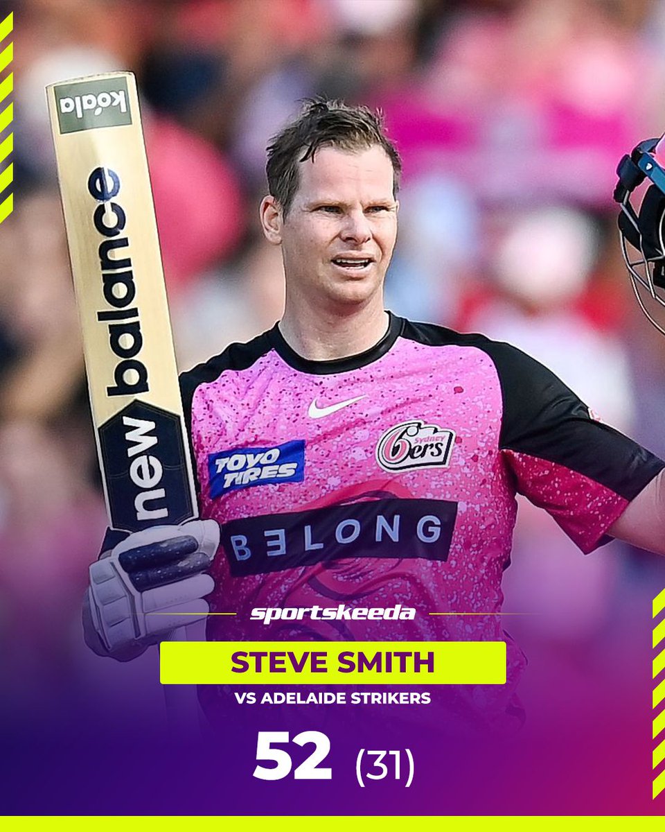 Sportskeeda's tweet image. Steve Smith continues his dream run in Big Bash 2025 👌

#Cricket #BBL #BigBash #T20