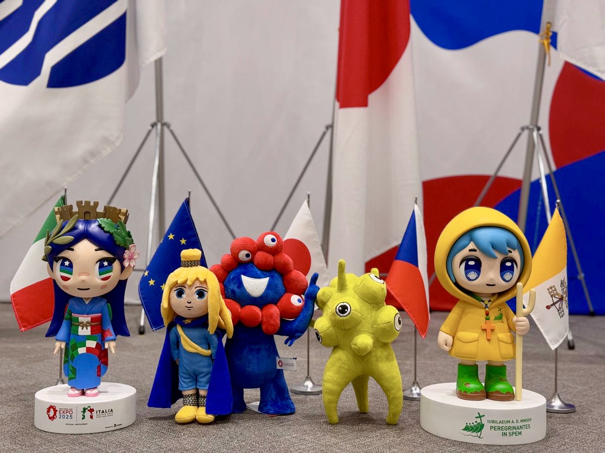 🙌Before the gates of #Expo2025 #Osaka open to the world in less than three months, it’s not just the organizers and representatives gathering in #Himeji at the #IPM2025 International Participants Meeting... the #mascots are getting their moment too! 🎉 
🇮🇹🇪🇺🌏🇨🇿🇻🇦