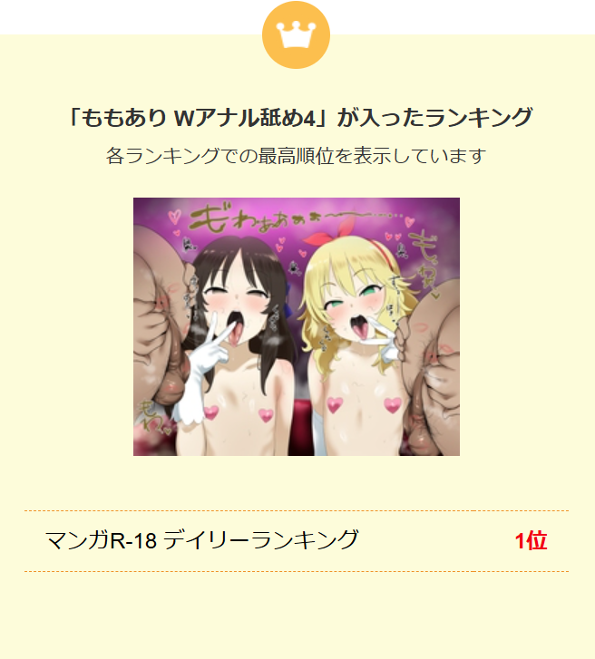 bydaroon5's tweet photo. わぉ！
ももあり Wアナル舐めpixivマンガR-18 デイリーランキング1位🥇
本当にありがとうございます！🍑🍓 https://t.co/QXh2wcubP4