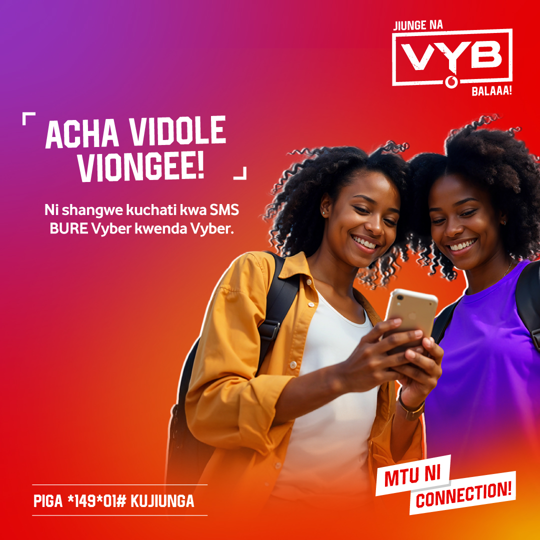 VodacomTanzania's tweet image. Msimu huu tunaliamsha na bonge la #VYB!

Tamba kitaani na SMS bure za Vyber kwenda Vyber kutoka chimbo kuu la vijana!

Kama una miaka chini ya 28, sajili namba ya Vodacom, kisha piga *149*01# na u-VYB na fursa na maujanja kibao.

#VYB #MtuNiConnection #ChimboLaVijana