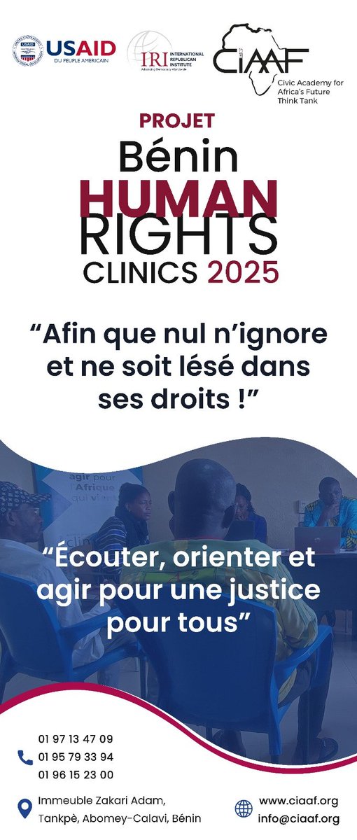 Afin que nul ne soit plus lésé dans ses droits ! 
Nous avons sur ce projet, le soutien de l'Institut Républicain International <a href="/IRIglobal/">International Republican Institute</a>  et <a href="/USAID/">USAID</a>  

#Bénin #wasexo
