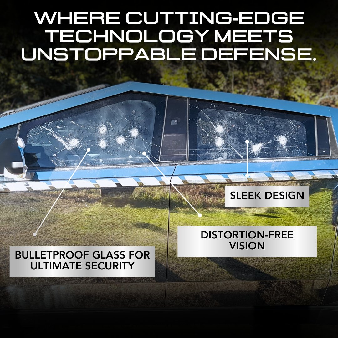 ArmoredCG's tweet photo. Unleash the Power of Protection. 💥
Take your Cybertruck to the next level with bulletproof glass engineered for ultimate strength and security.
Upgrade now and face every challenge head-on.
🔗Learn more-link in bio!
#armoredcyberglass #cybertruck #vehiclearmor #electriccar #tesla #cybertruckmods #electricvehicles #armoredvehicles