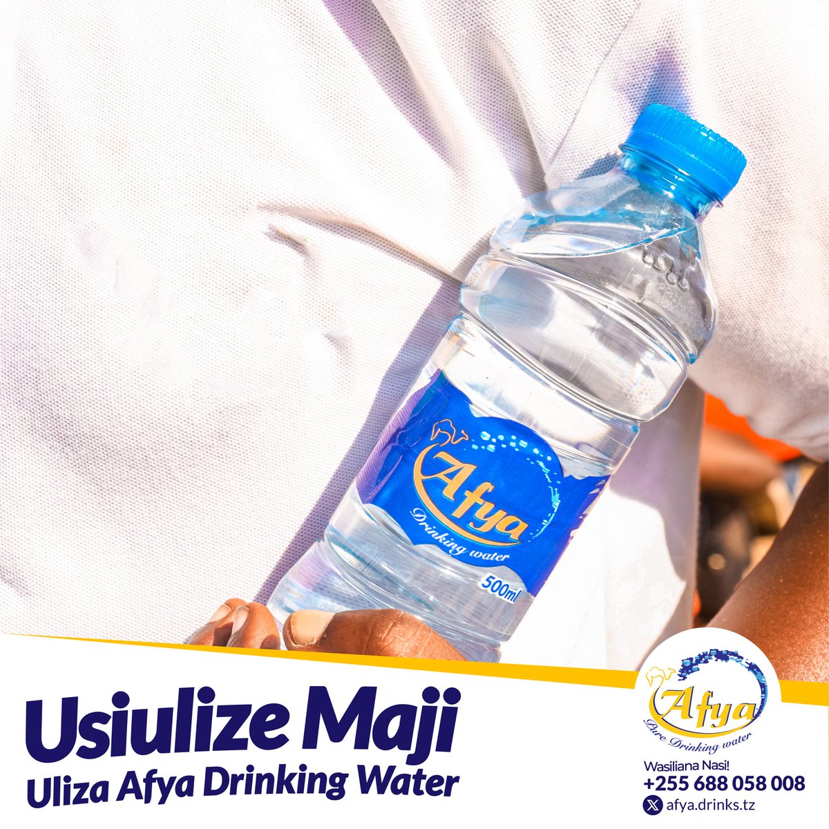 AfyaPure's tweet photo. Usiulize maji, uliza Afya! 💧 Chupa ya 1L ya maji safi na kutuliza kiu. #UlizaAfya #MajiSafi #AfyaWater #Watercom https://t.co/eYSRf7rTD2