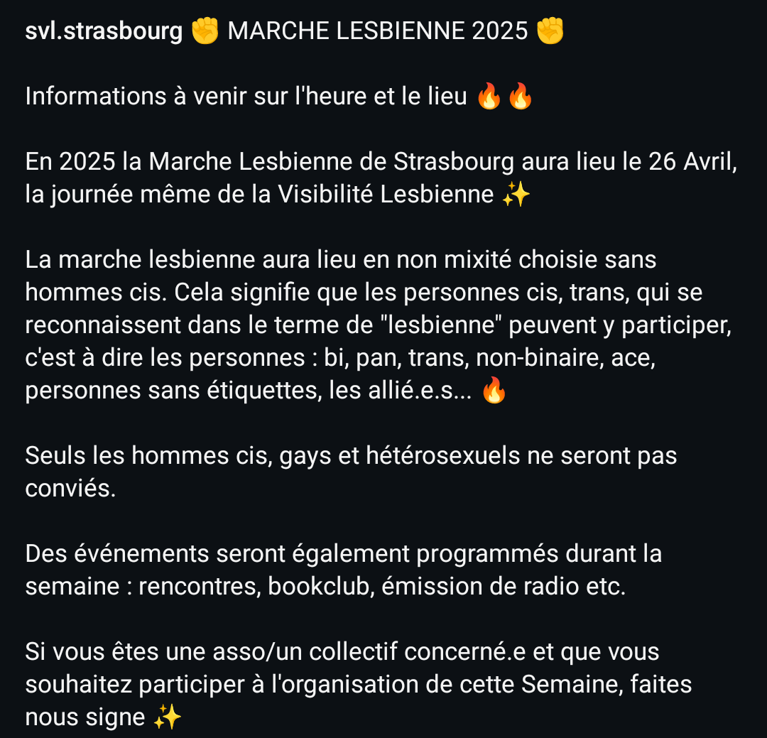 estr1e's tweet photo. Force aux lesbiennes transmasc et aux meufs trans pas assez féminines qui marcheront au milieu de tout ça, je suis sûre que vous passerez un très bon moment https://t.co/UdSpgt7C4A
