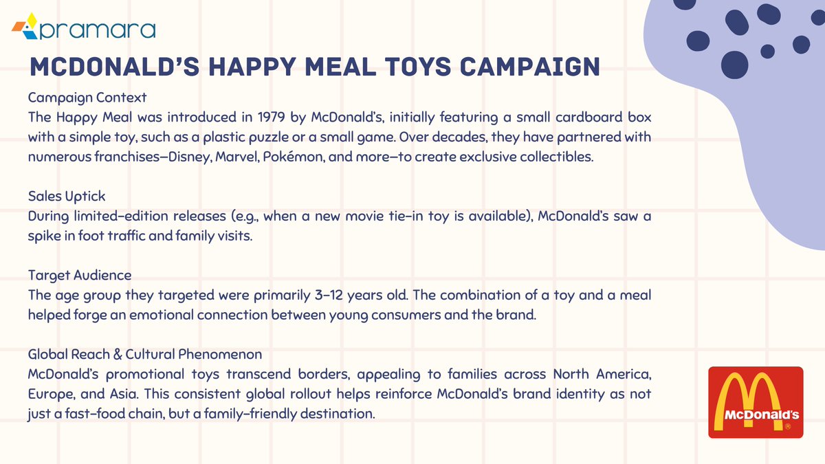 pramarap's tweet photo. The 'Happy Meal' campaign stands as one of the most ingenious marketing strategies since the brand's inception.

Dive into the captivating tactics that fueled their growth and revolutionized fast-food marketing. 

1/3 https://t.co/C4uV6JmQ8R