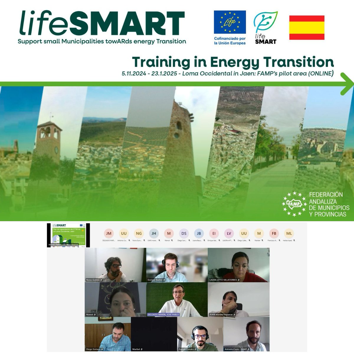💡LIFE SMART, un puente entre la acción local y las iniciativas europeas para la transición energética. 

En el marco de este proyecto financiado por <a href="/LIFEprogramme/">LIFE Programme</a>, impartimos para <a href="/FAMPcomunica/">FAMP Comunicación</a> una formación en #transiciónenergética para la comarca de la Loma Occidental (Jaén).