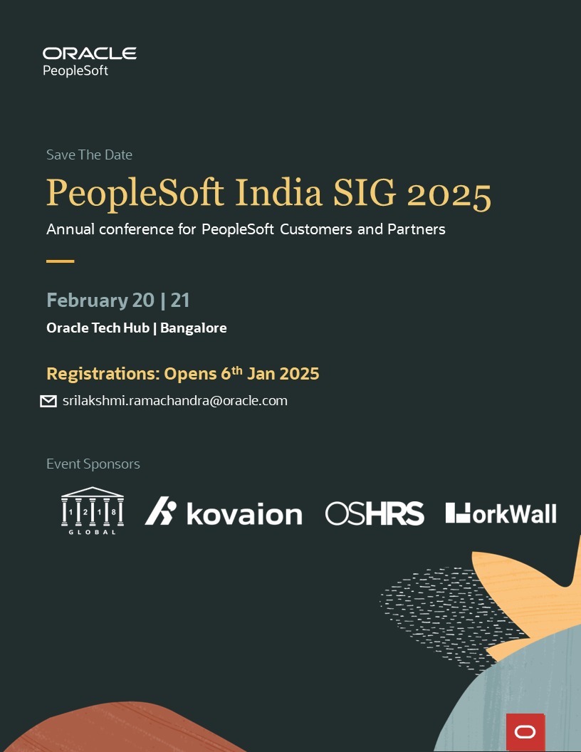 kovaion's tweet image. We’re happy to announce that registration is open for the highly anticipated @oracle PeopleSoft India SIG 2025!

Don’t miss out—register today!

To know more about the event, feel free to connect with us!

#Kovaion #Oracle #OraclePeopleSoft #PeopleSoftIndiaSIG2025 #SIG2025