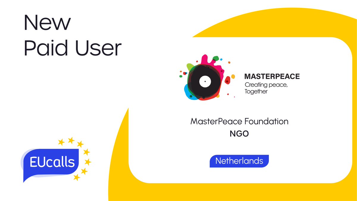 eucallsnet's tweet image. 🌍Celebrating a new #EUcallspartner: MasterPeace Foundation!

#MasterPeace, based in 🇳🇱 Netherlands, is a global grassroots network driving change in 45+ countries through education, creativity, and social innovation.

🤝Explore their profile: eucalls.net/dashboard/part…

#eucallsnet