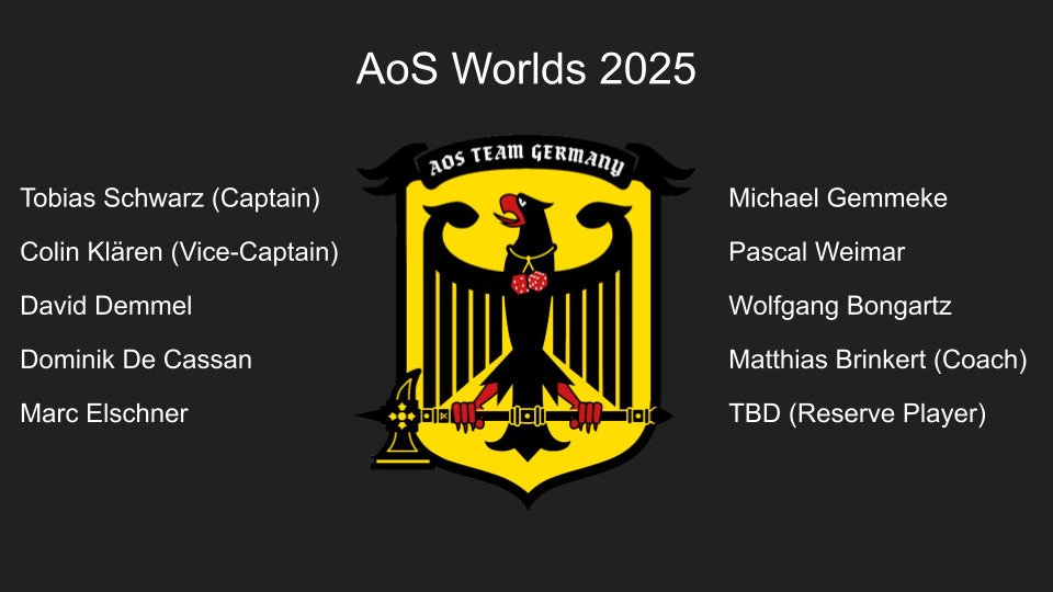 Team Germany AoS (@aosgermany) on Twitter photo ❗Team Announcement 2025❗
We are happy to introduce the players representing Germany at <a href="/AosWorlds/">Age of Sigmar Worlds</a> 2025!
Congratulations to all players! ❗Team Announcement 2025❗
We are happy to introduce the players representing Germany at <a href="/AosWorlds/">Age of Sigmar Worlds</a> 2025!
Congratulations to all players!