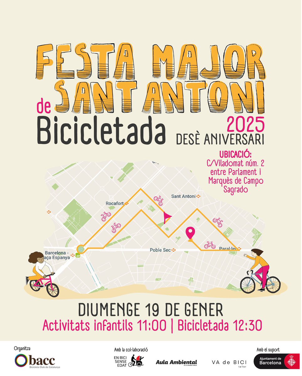 Aquest diumenge 19 #bicisX1tubo ! 🥳

A les 10:30h a <a href="/CardedeuVital/">Cardedeu Vital</a>

… i per qui li caigui massa lluny que s’afegeixi a la #Pedalada de Sant Antoni que organitza el <a href="/bacc_cat/">Bicicleta Club de Catalunya | bacc</a> a les 12:30h! 😉